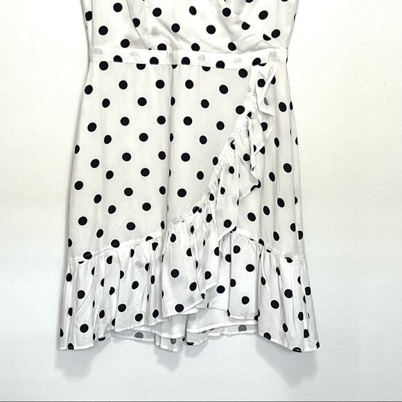 J. Crew Faux Wrap Dress Fawn Polka Dot - Picture 7 of 10